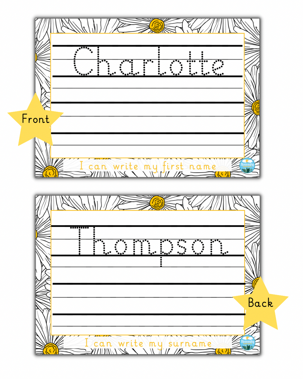 Name writing mat (First and last name)